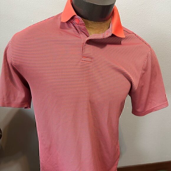 Under Armour HeatGear Mens Medium Striped Short Sleeve Polo - Picture 1 of 7